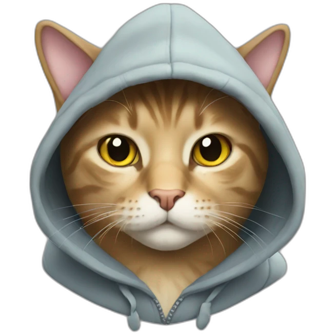 Cat wearing a Hoodie emoji