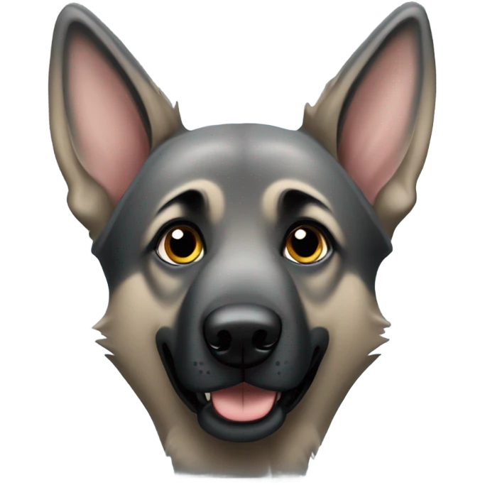 Grey German Shepherd with down ears emoji