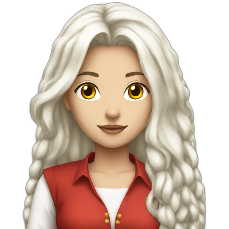 rpg-girl-with-long-white-hair-and-red-blouse emoji