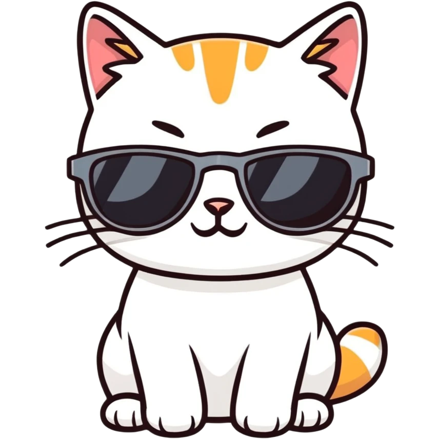 Cat with sunglasses emoji