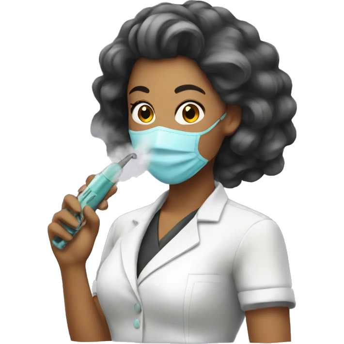 female hairdresser vaping emoji