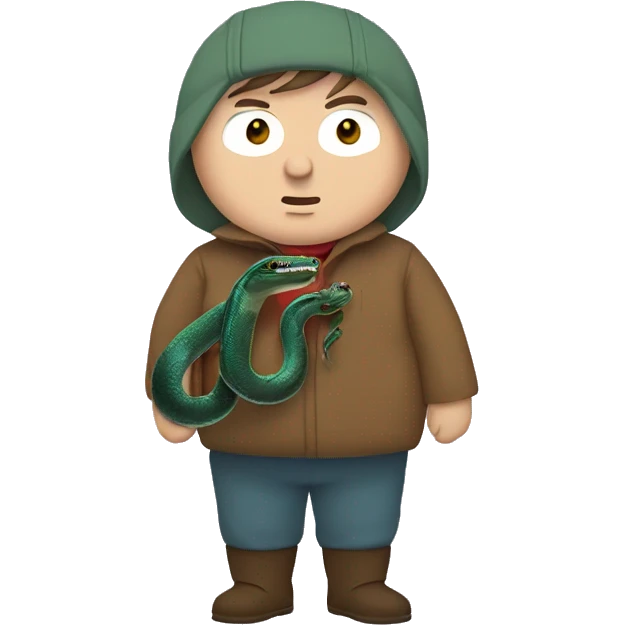 eric cartman holding a snake emoji