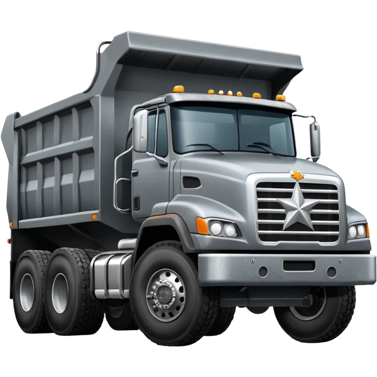a big western strar dump truck gray emoji