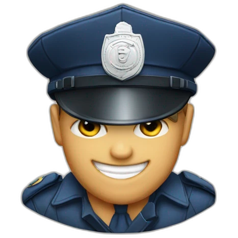 Polizist mit einem Baseballcap emoji