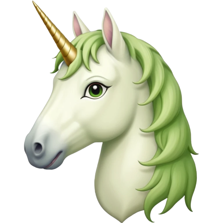 a unicorn with a khaki-green mane emoji