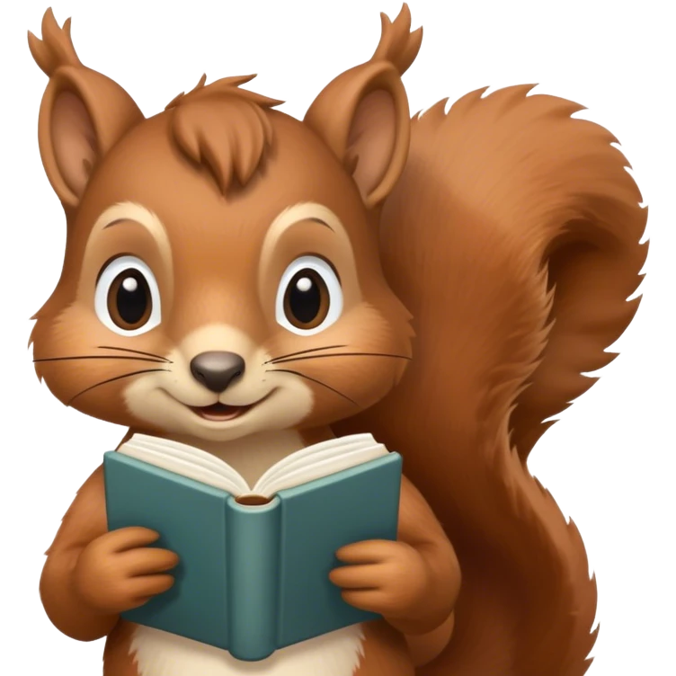 Squirrel and a book emoji