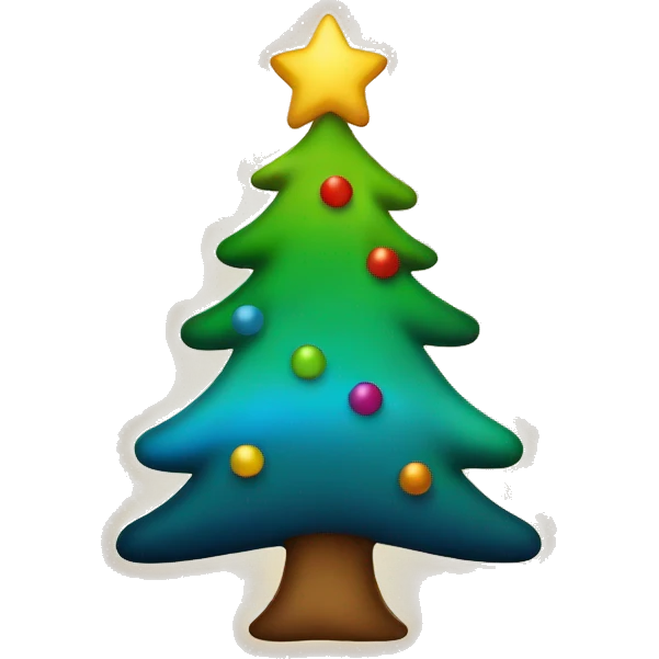 rainbow christmas tree  emoji
