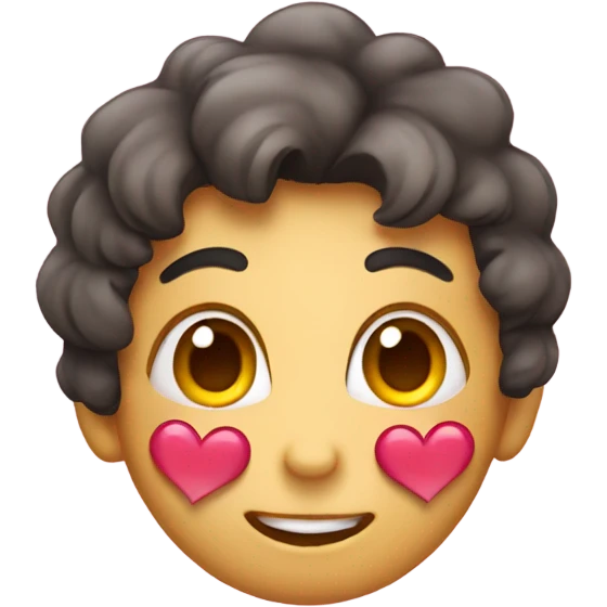 cute emoji with heart emoji