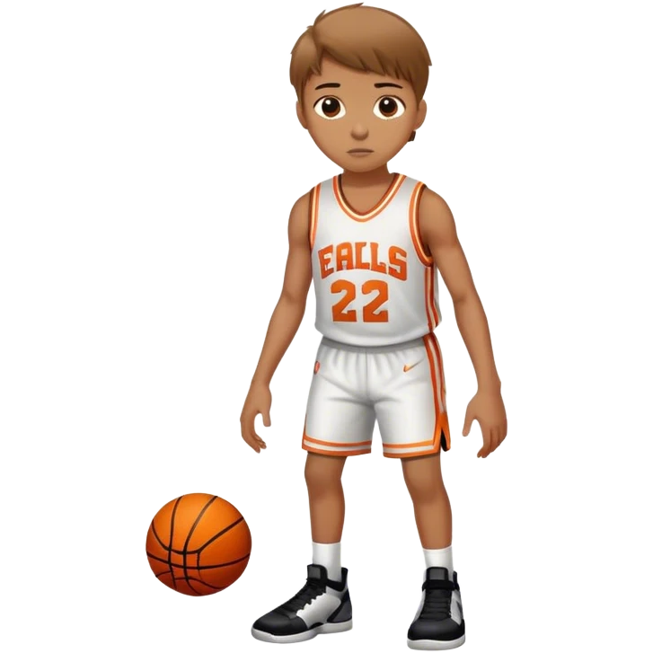 12 year old boy with light brown hair that is a basketball player with a heel injury emoji