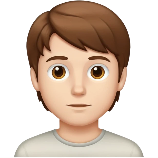 white boy brown hair emoji