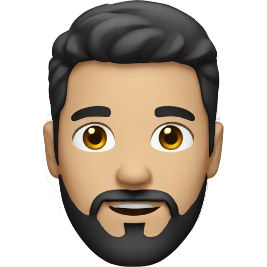 white Man with short black hair and goatee beard emoji