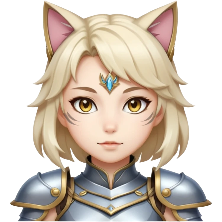 catgirl in fantasy armor, elegant, anime style emoji