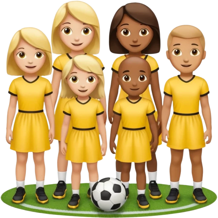 football team kids in yellow dress emoji