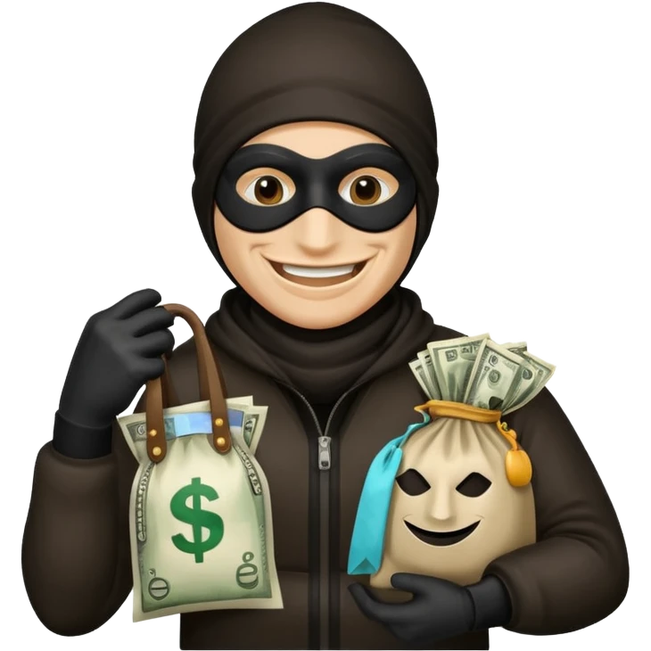 Robber holding a bag of money emoji