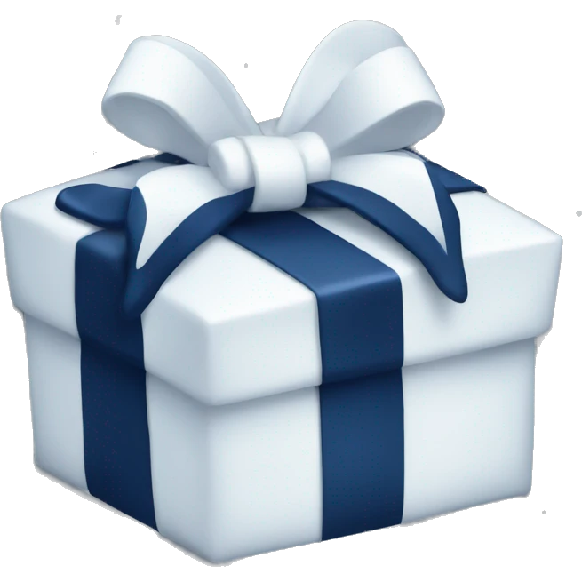Navy blue and white Christmas present  emoji