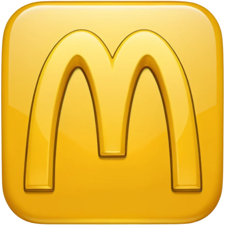 McDonald's logo, yellow M arch on red background emoji