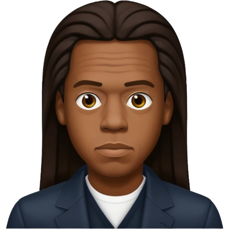 Jay-Z with dark brown long hair emoji
