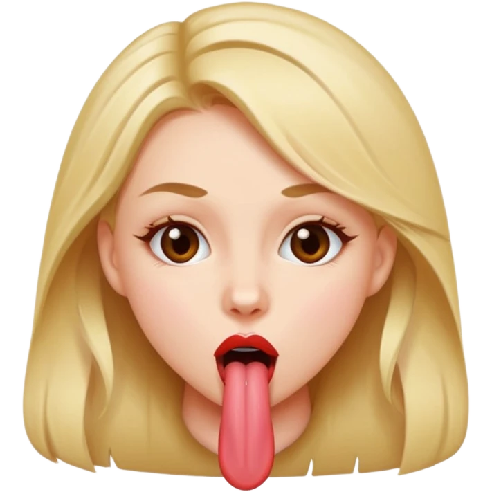 دختر زیبا در حال زبان درازی emoji
