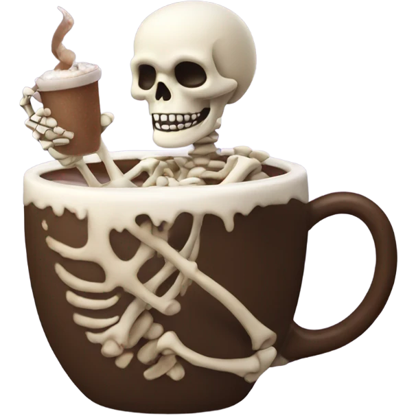 Skeleton drinking hot chocolate  emoji