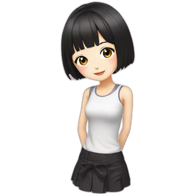 short-black-haired-Japanese-idol-girl emoji