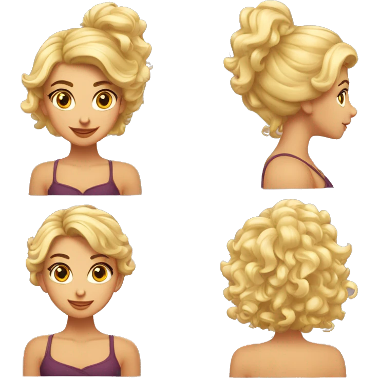 Chica morena con pelo rizado discutiendo con chica rubia con pelo rizado emoji