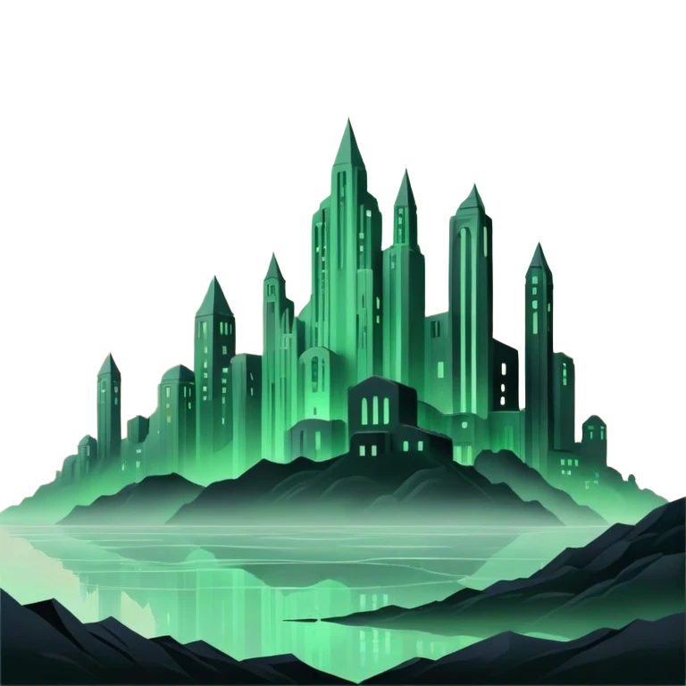 Ghostly Pastel Black Green Reddish Spectral Gloomy Dusky Dystopian Apocalyptic Aesthetic Scenery Deco emoji