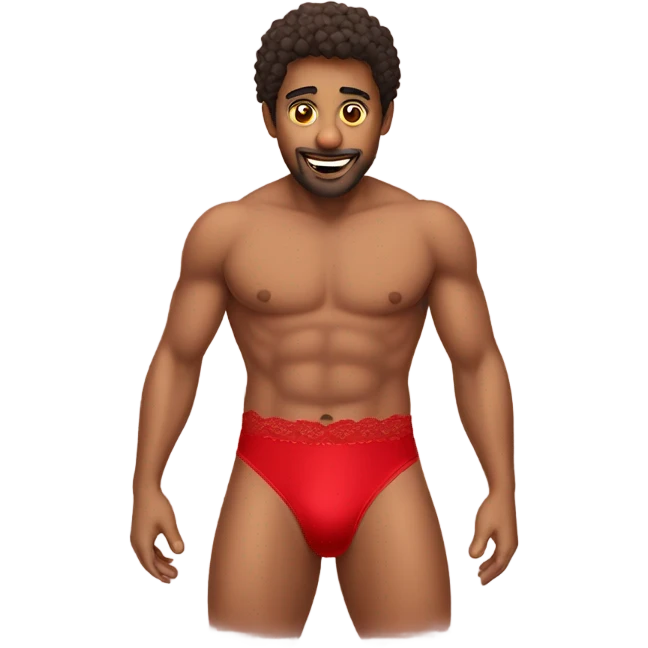 Red lingerie on man emoji