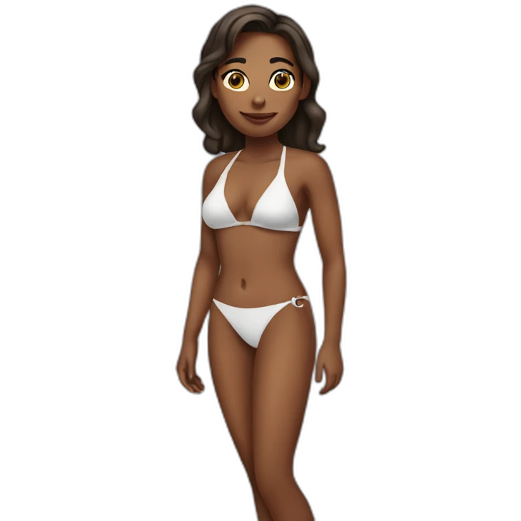 woman wearing bikini without bikini emoji