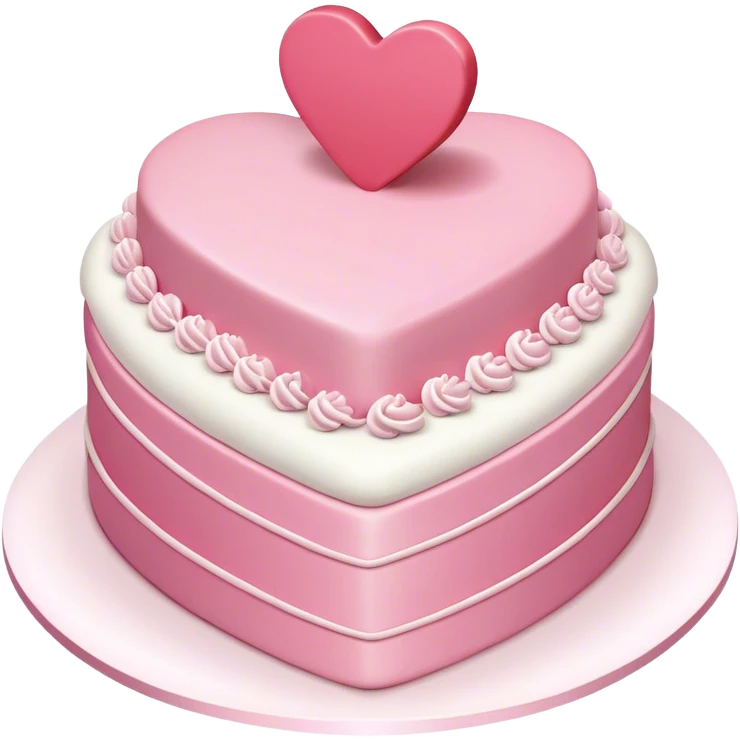 Coquette pink heart shaped layered birthday cake emoji