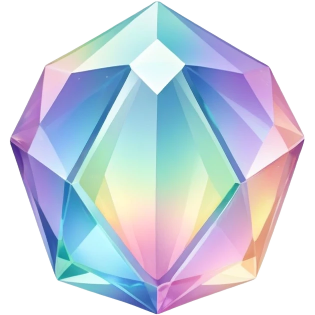 Pastel iridescent rainbow crystal emoji