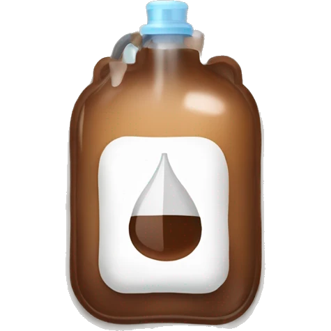 An IV bag filled with brown liquid. emoji