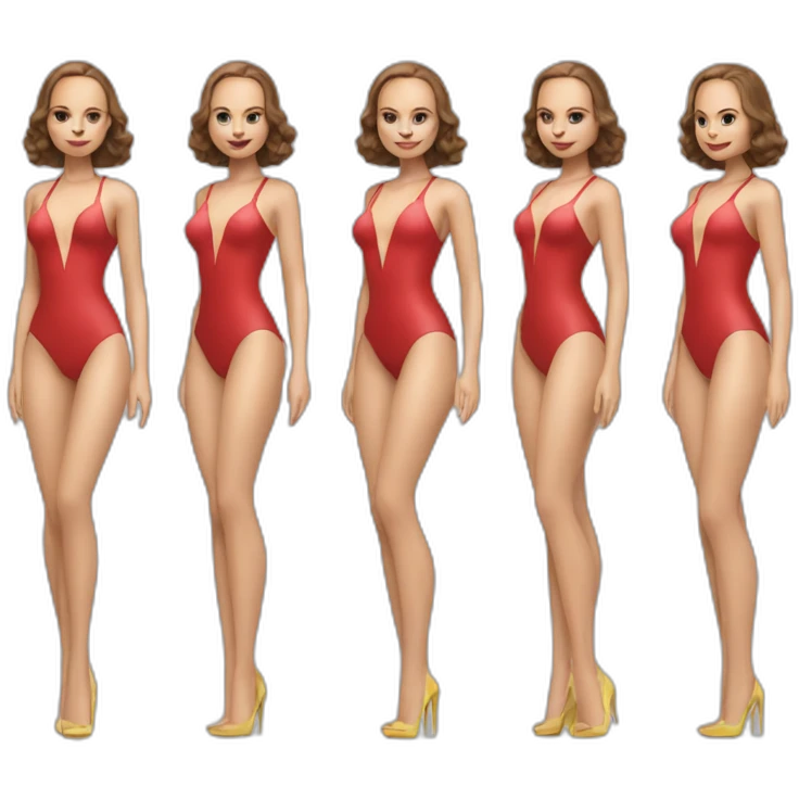 sexy natalie portman back on high heels swimming suit long legs posing not rude emoji