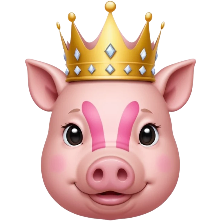 Me gustaría crear un cerdito con corona encima de el nombre yeicobvalentino que sea elegante para logo de mi granja emoji