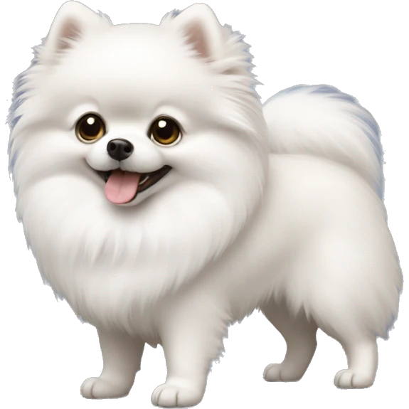 white pomeranian small spitz emoji
