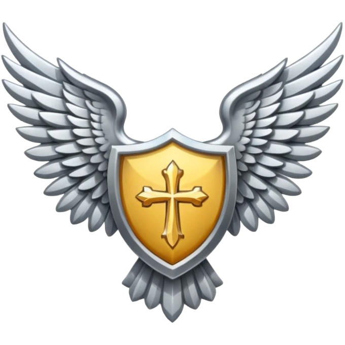 holy emblem with silver wings  emoji