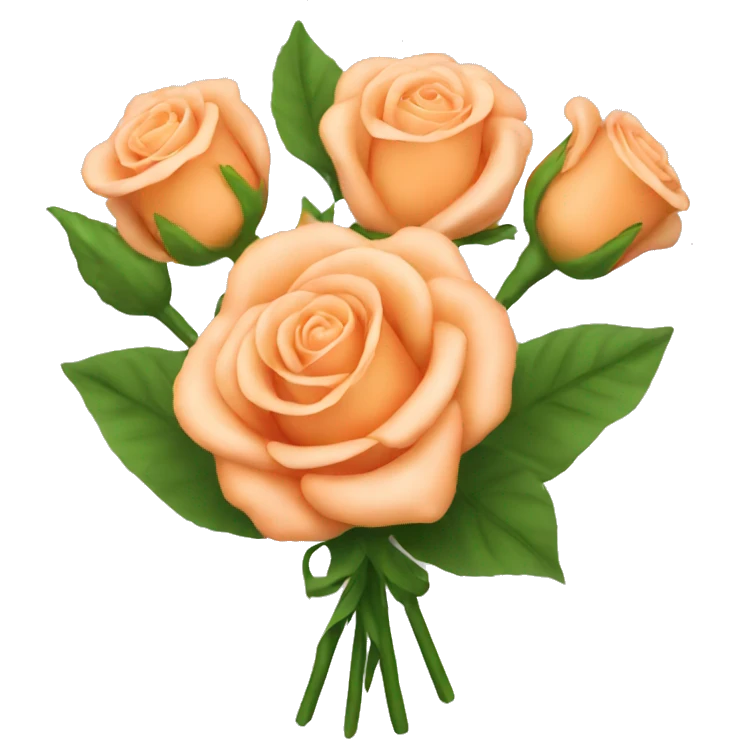 Bouquet of peach roses emoji