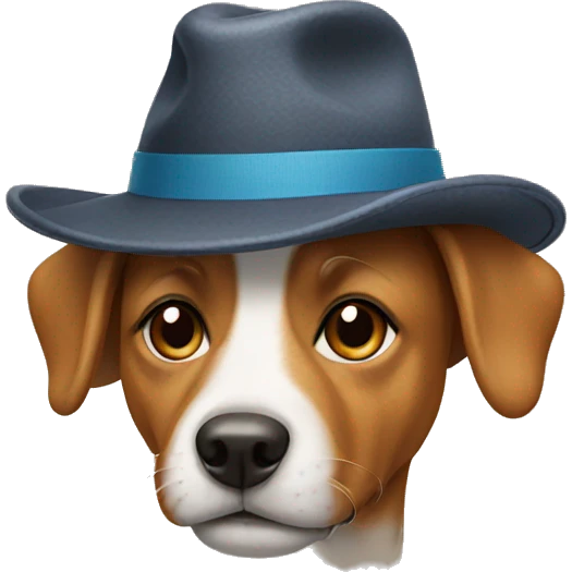 Dog wearing a hat emoji