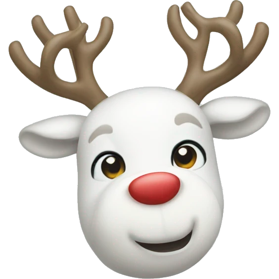 Cute white reindeer emoji