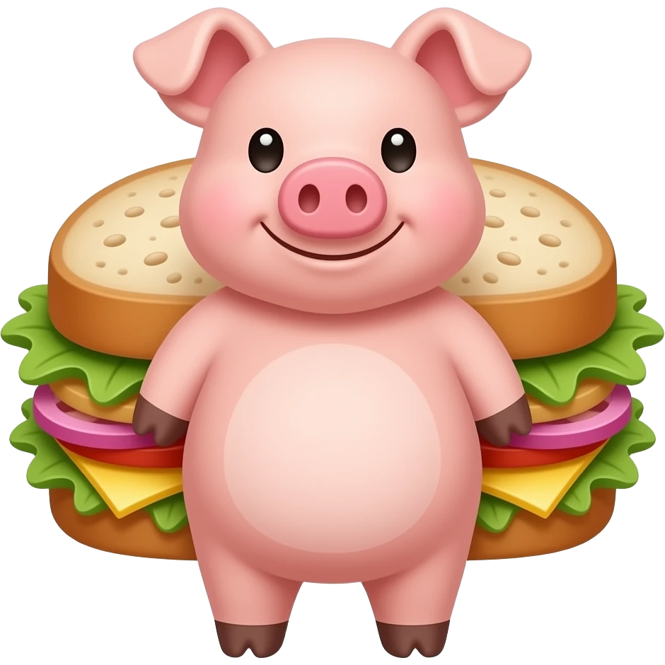 pig with sandwich emoji