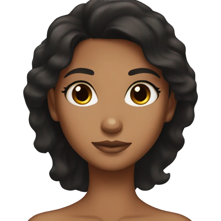 tan brown eyes black hair girl spa  emoji