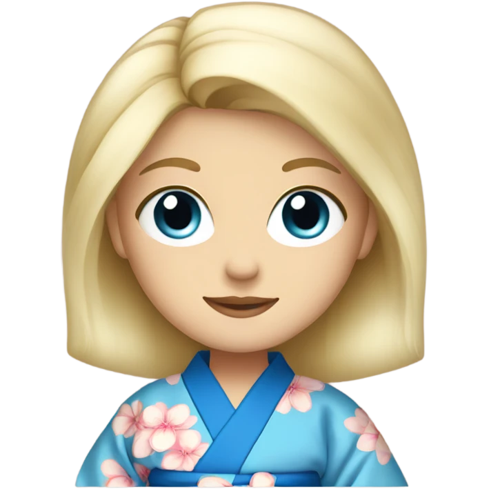 Blonde with blue eyes in kimono emoji