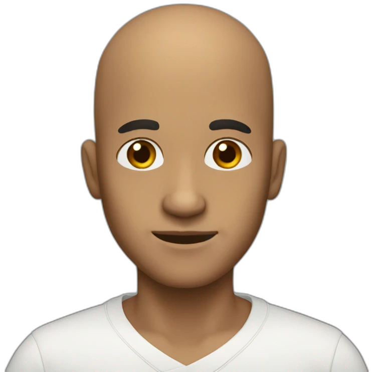 Make an emote of a matematician, he is bald, he has middle dark skin, brown eyes and he is ugly emoji
