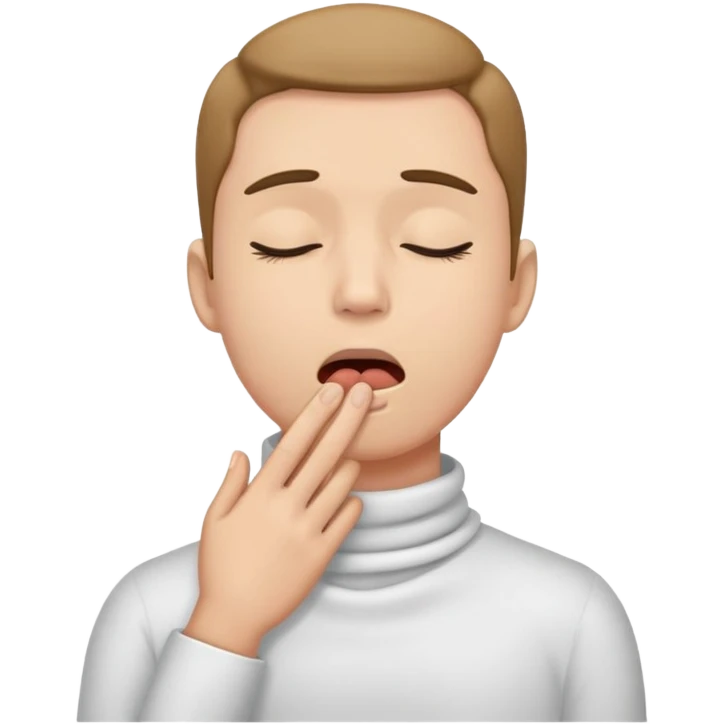 human holding throat with eyes closed emoji