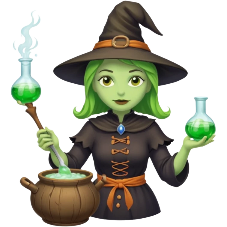 green witch cooking potion emoji