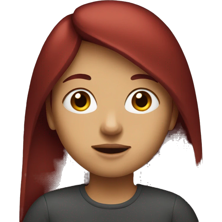 long dark red hair girl emoji