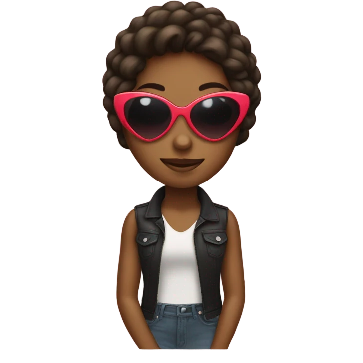 Girl wearing heart sunglasses  emoji