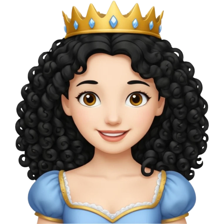 Princesa banca con el pelo rizado y el pelo negro  emoji