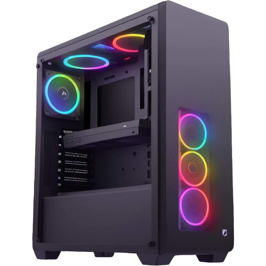 gaming PC tower with RGB lighting emoji