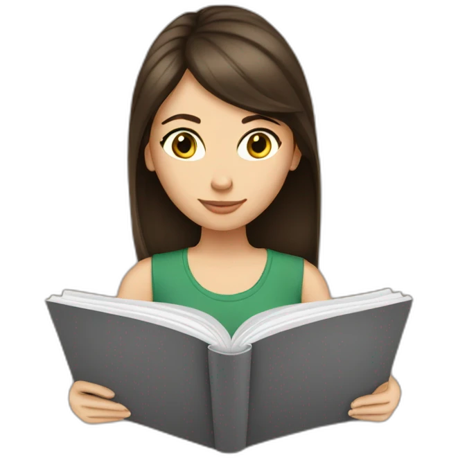 basic-brunette-girl-reading emoji