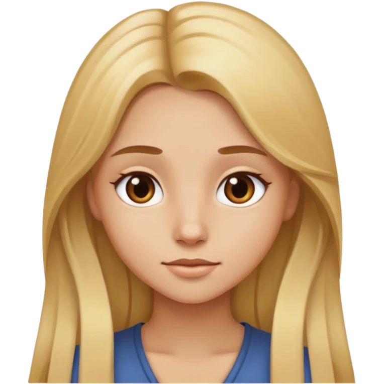 Light brown girl wearing blonde long hair emoji